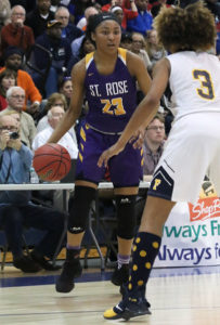 no.23, Makayla Andrews St. Rose girls basketball v/s Franklin in Toms River, NJ on3/14/19. [DANIELLA HEMINGHAUS | THE COAST STAR]